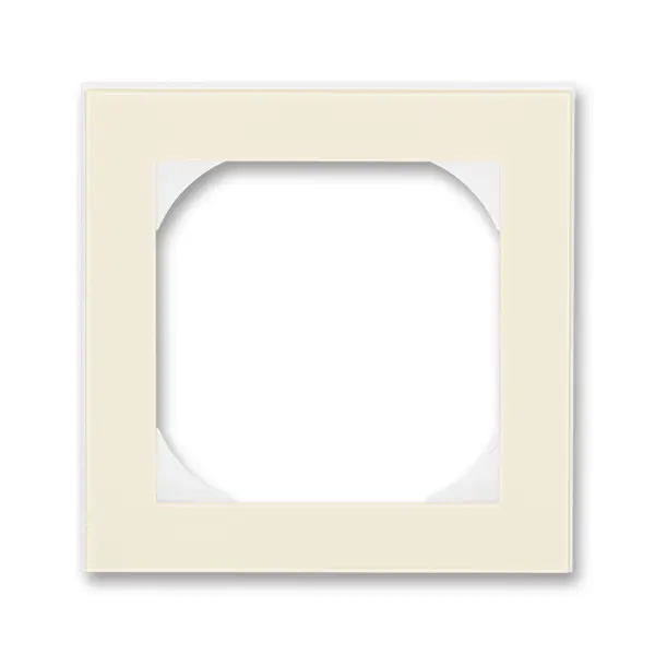 3901H-A05510 17  Rámeček jednonásobný s otvorem 55×55 mm, slonová kost / bílá